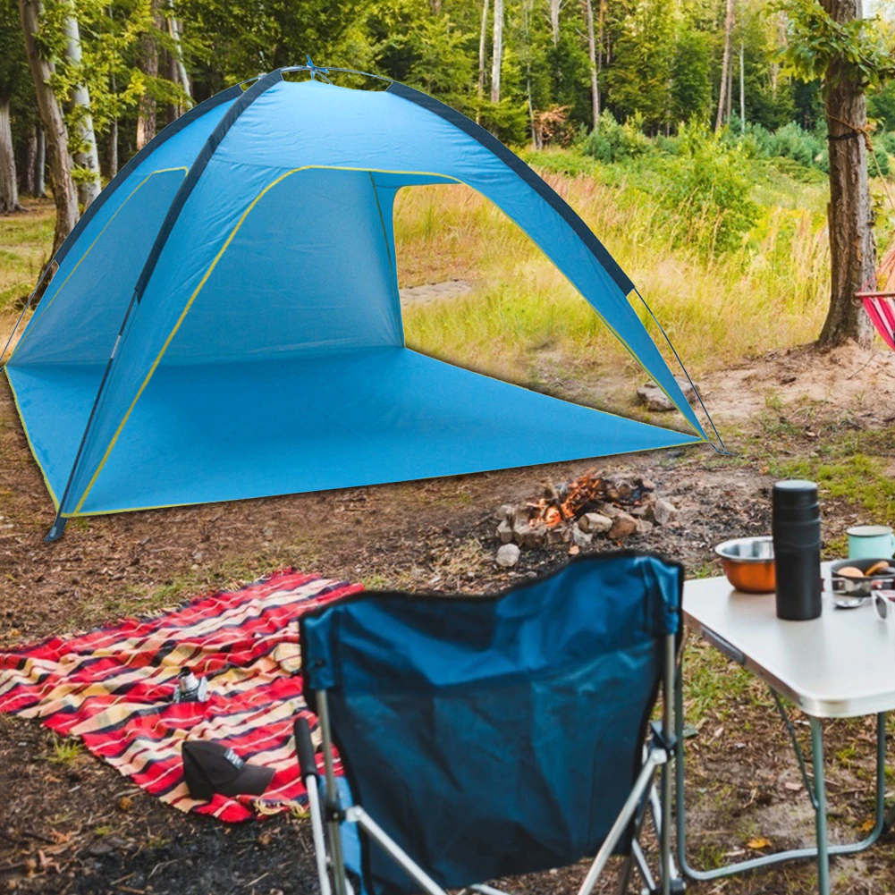 Cheap Goat Tents Big Beach Camping Tent Ventilated Silver Coated Rainproof Picnic Anti UV Sunshade Tents Sun Shelter with Storage Bag Tents 